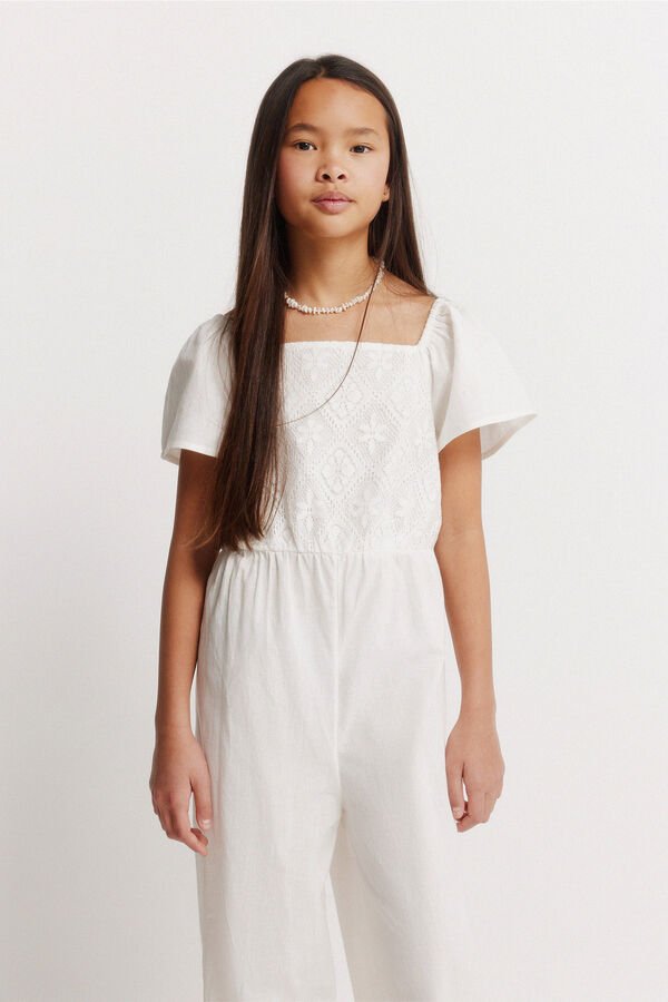 Springfield Kids Peto bordado suizo ni&ntilde;a marfil