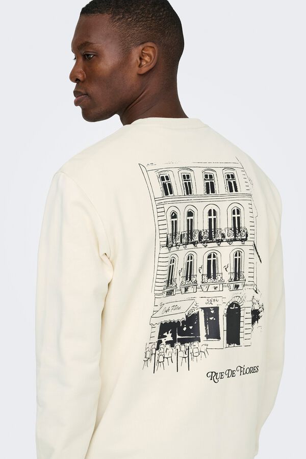 Only & Sons Sudadera cuello redondo blanco