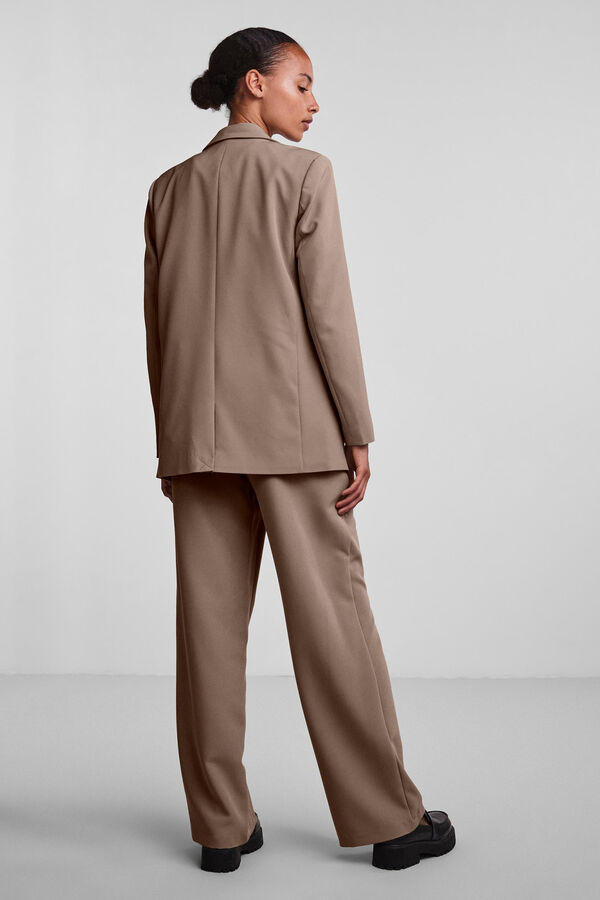 Springfield Long-sleeved oversize blazer smeđa