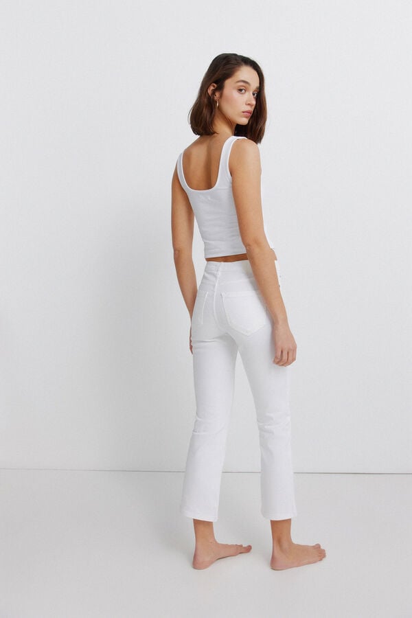 Springfield Kick flare jeans white