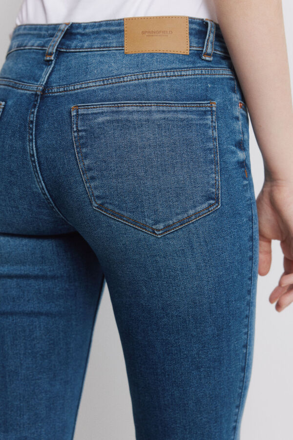 Springfield Mid-rise Low Flare jeans blue
