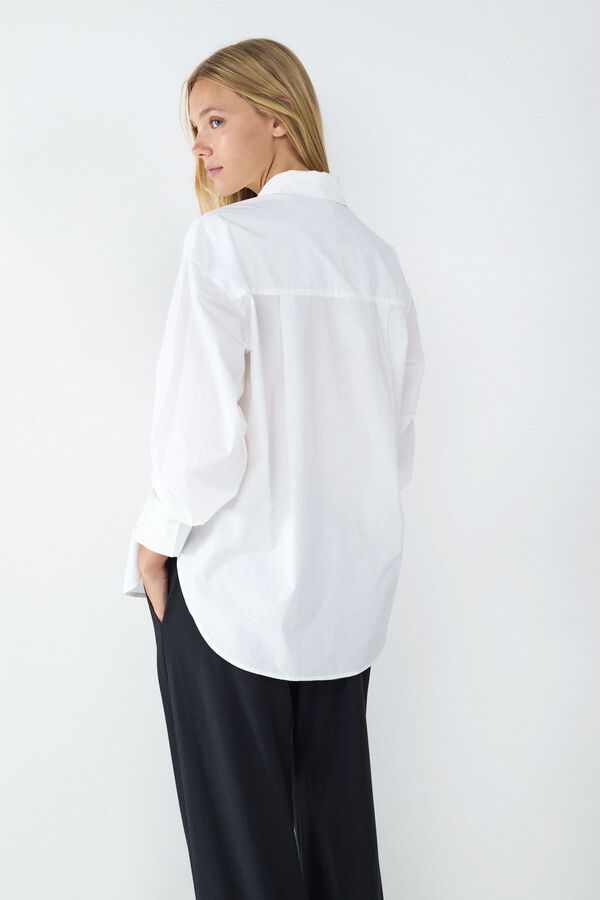 Balmohk Camisa b&aacute;sica popel&iacute;n blanco