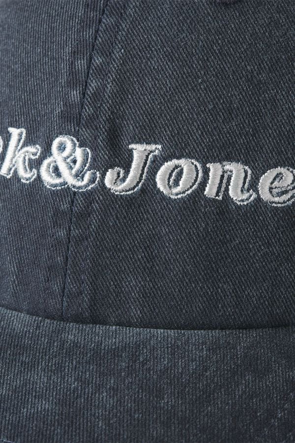Jack & Jones Gorra de algod&oacute;n bordada gris