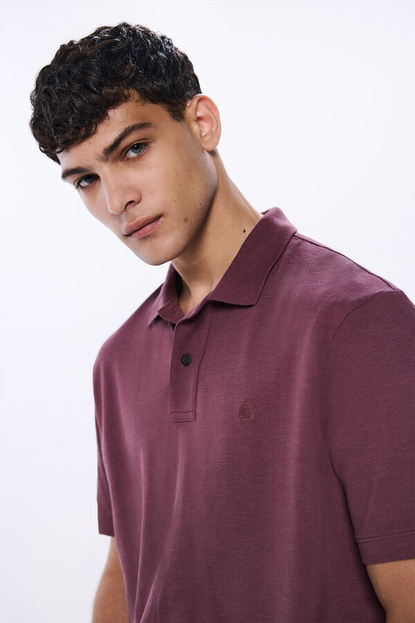 Springfield regular fit piqué polo shirt deep red