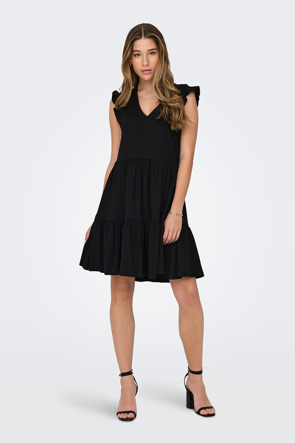 Only Short sleeve short dress black
