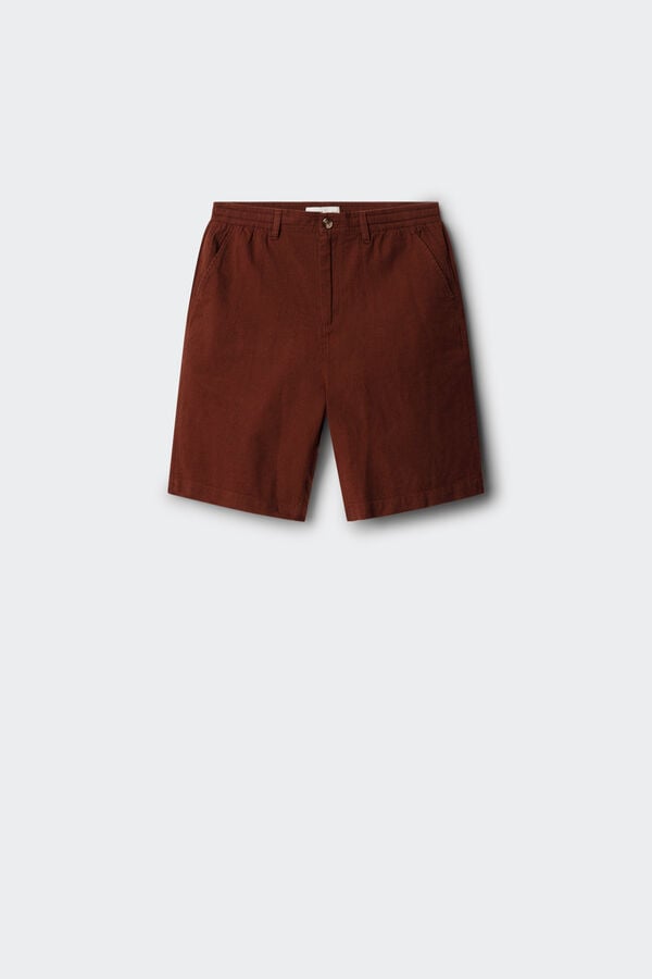 Springfield Linen relaxed fit Bermuda shorts red