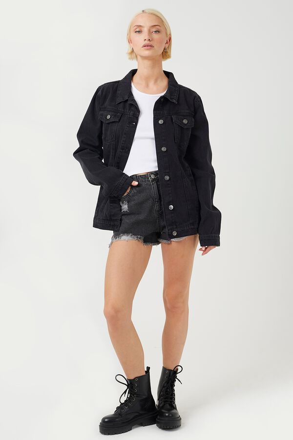 Brave Soul Cazadora vaquera oversize negro