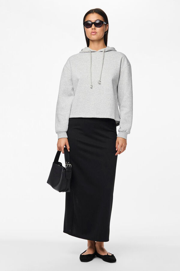 Pieces Women's midi skirt with elasticated waist black