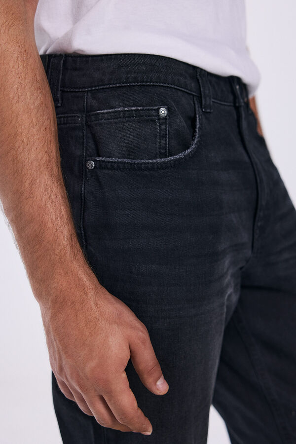 Springfield Regular fit black jeans tamnosiva