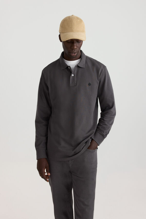 Springfield Polo piqu&eacute; manga larga regular fit gris