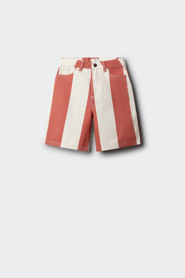 Springfield Kids Bermuda de riscas vermelha para menino borgonha