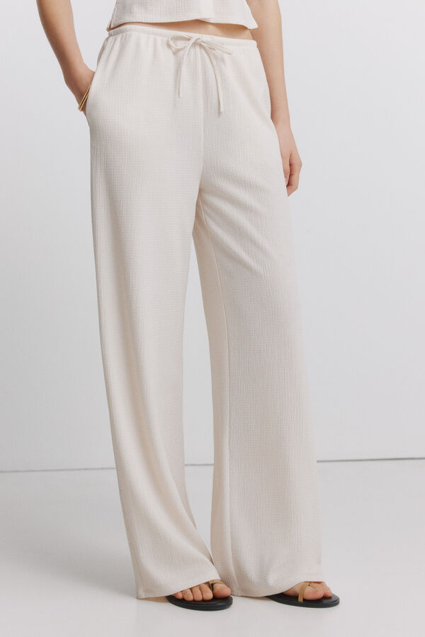 Springfield Drawstring long trousers beige