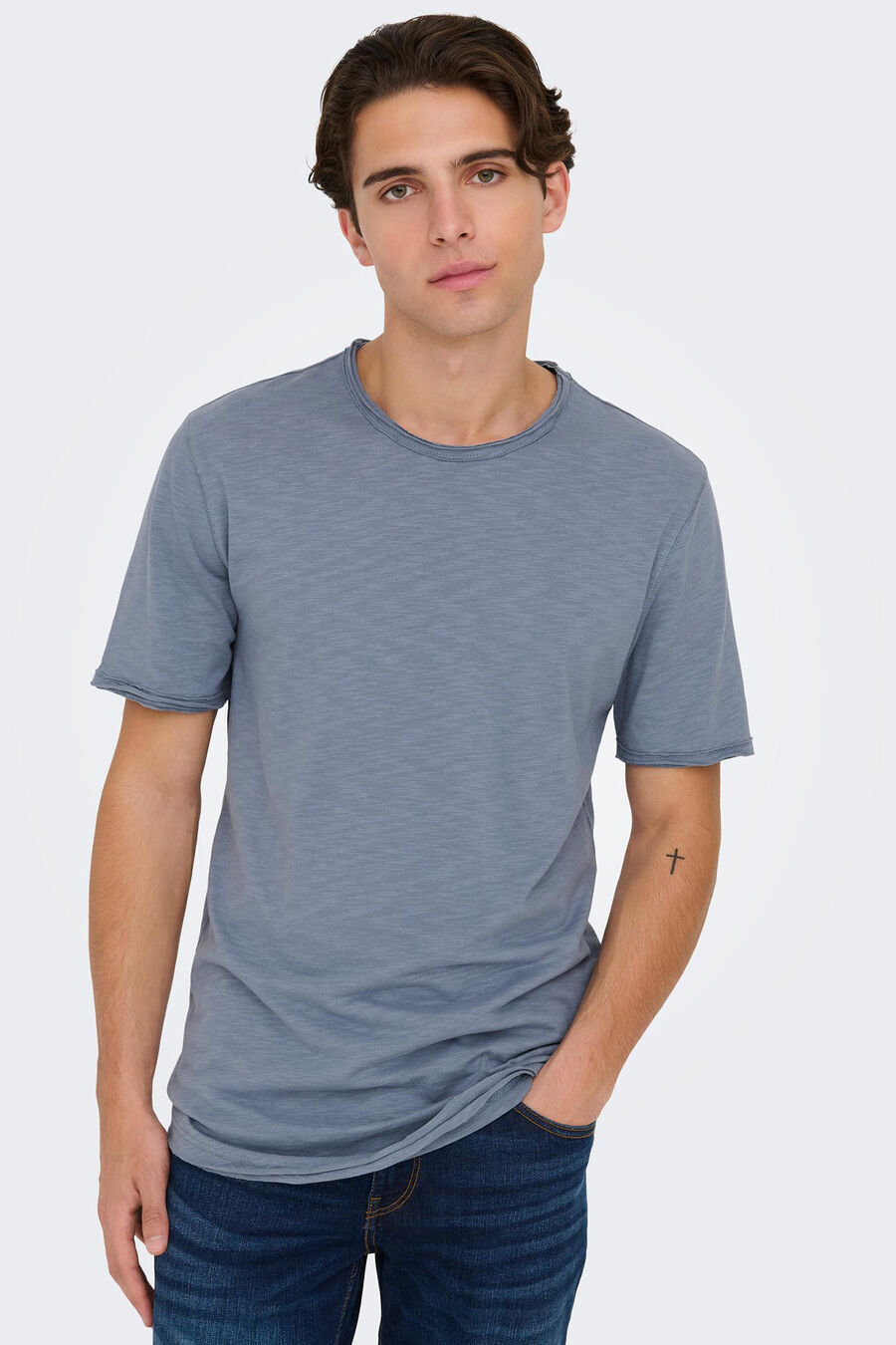 Camiseta manga corta de hombre long line fit