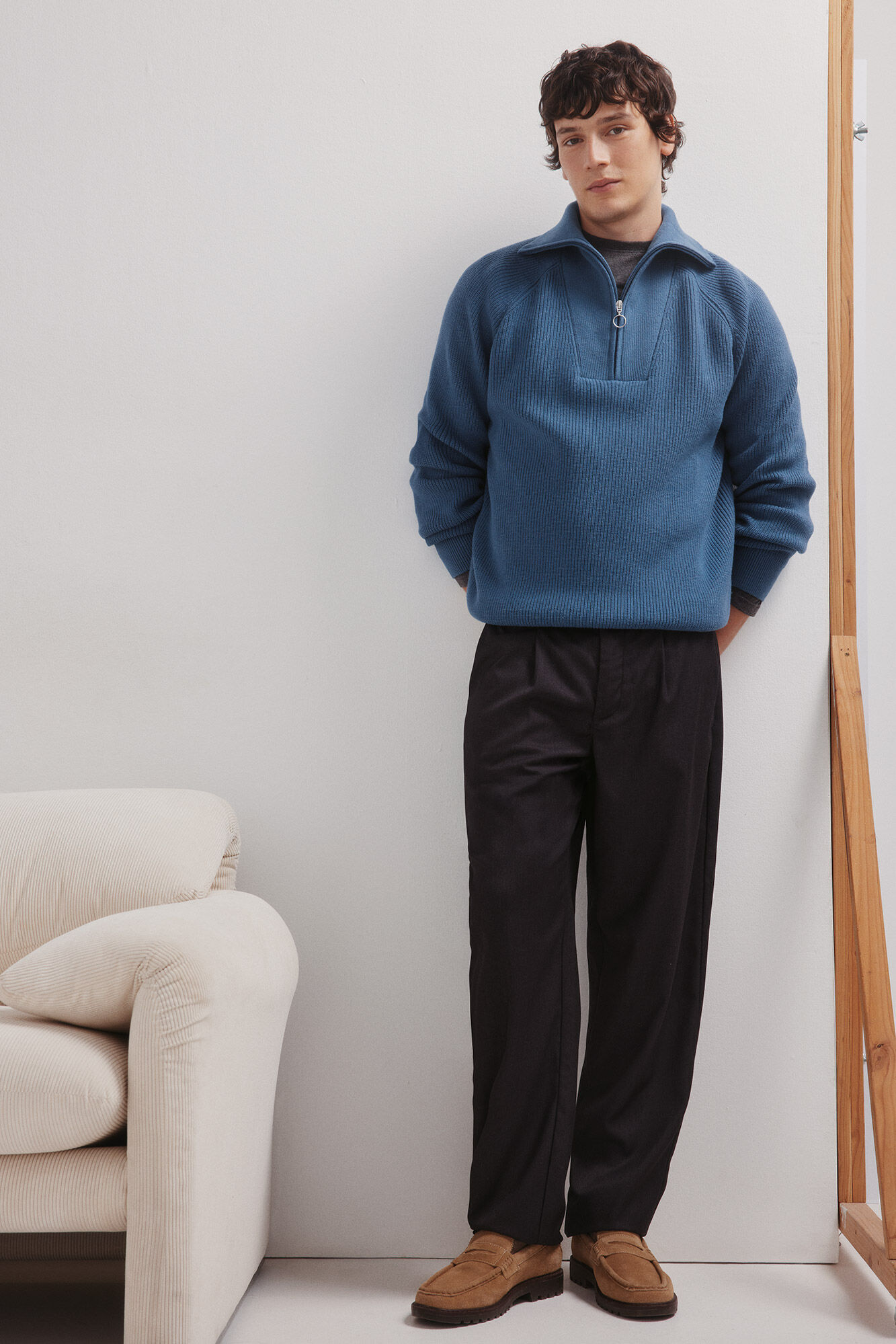 Springfield Fashionable neck zip fastening jumper