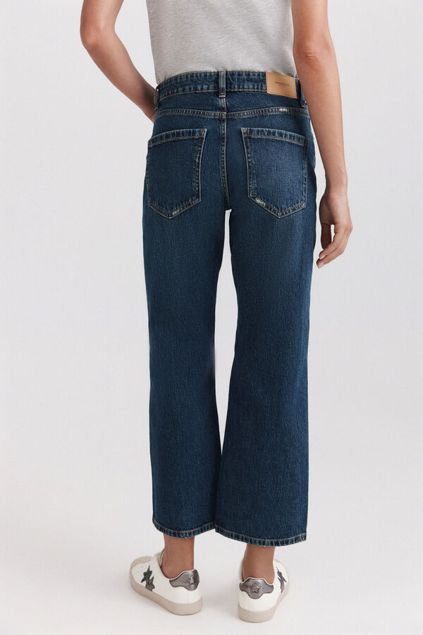 Springfield Straight cropped jeans blue