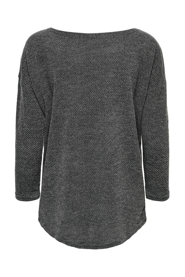 Springfield Round neck T-shirt with 3/4-length sleeves gris