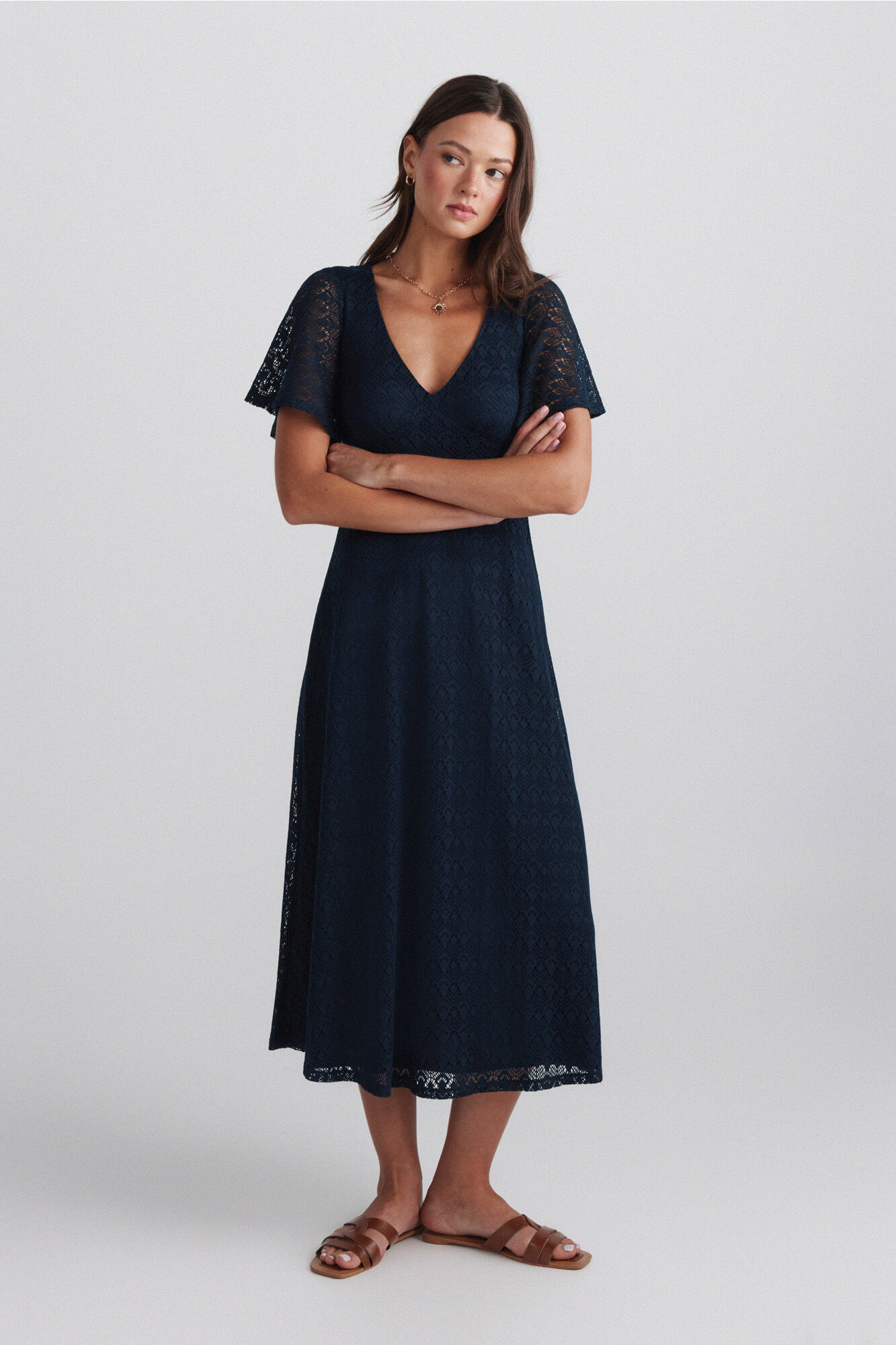 Springfield Vestido midi estampado sanefa