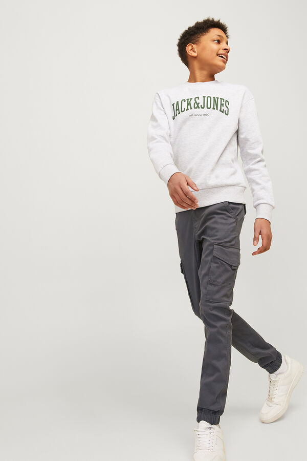 Jack & Jones Junior Pantal&oacute;n cargo gris