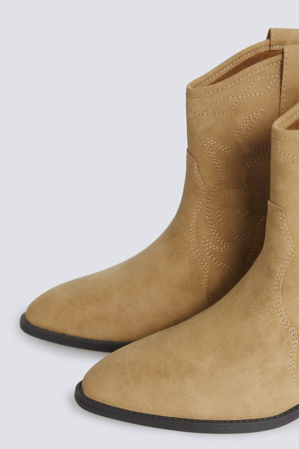 Springfield Faux suede cowboy boots brown