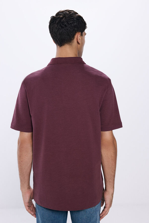 Springfield regular fit piqué polo shirt deep red