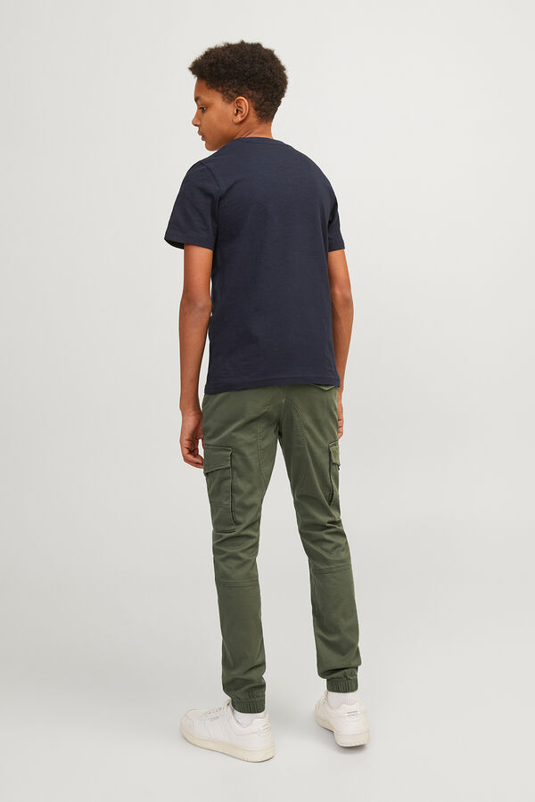 Jack & Jones Junior Pantal&oacute;n cargo slim verde