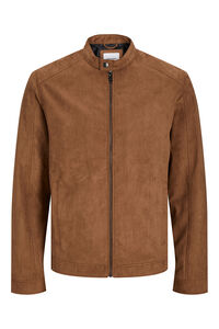 Jack & Jones PLUS Blus&atilde;o biker efeito camur&ccedil;a