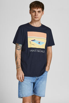 Springfield T-shirt print fotográfico marinho