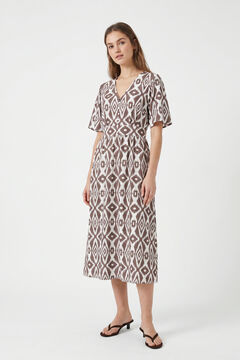 Pieces Bedrucktes kurz&auml;rmeliges midi-kleid