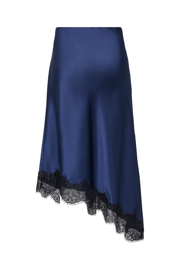 Only Saia assim&eacute;trica midi azul