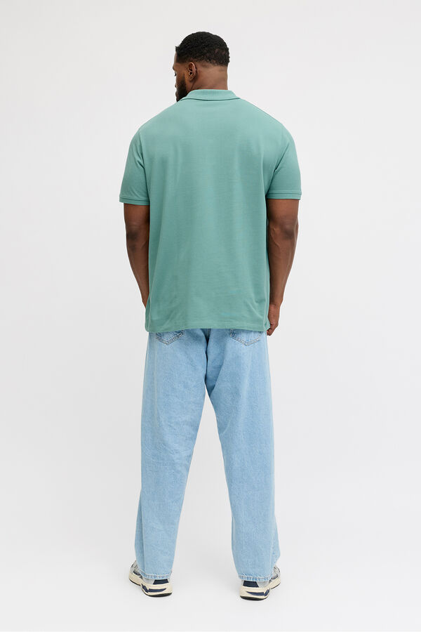 Jack & Jones PLUS Basic short sleeve polo shirt blue