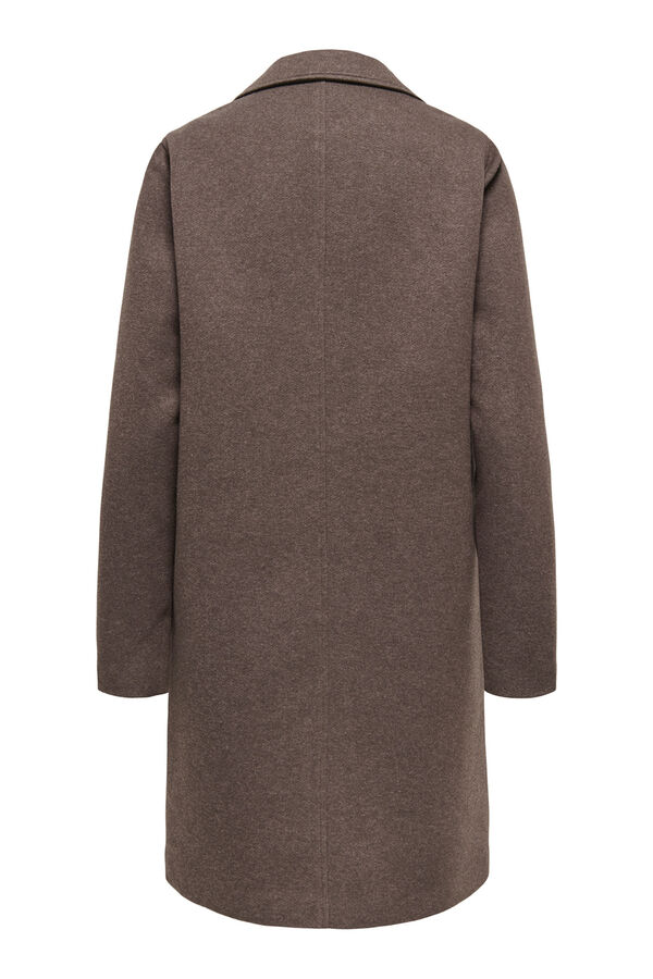 Only Abrigo largo de paño marrón