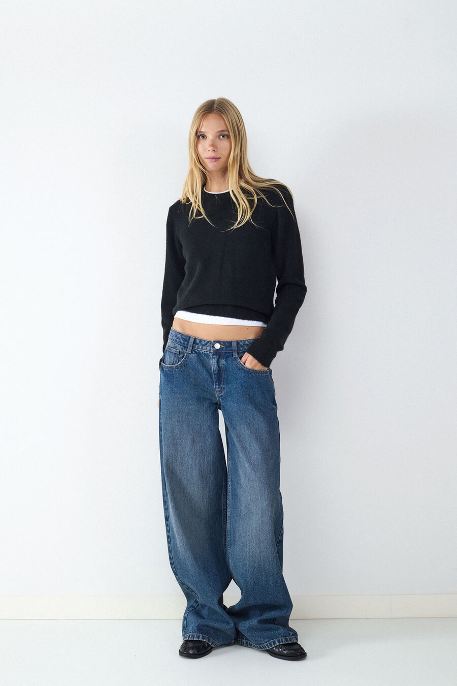 Jeans wide leg low rise