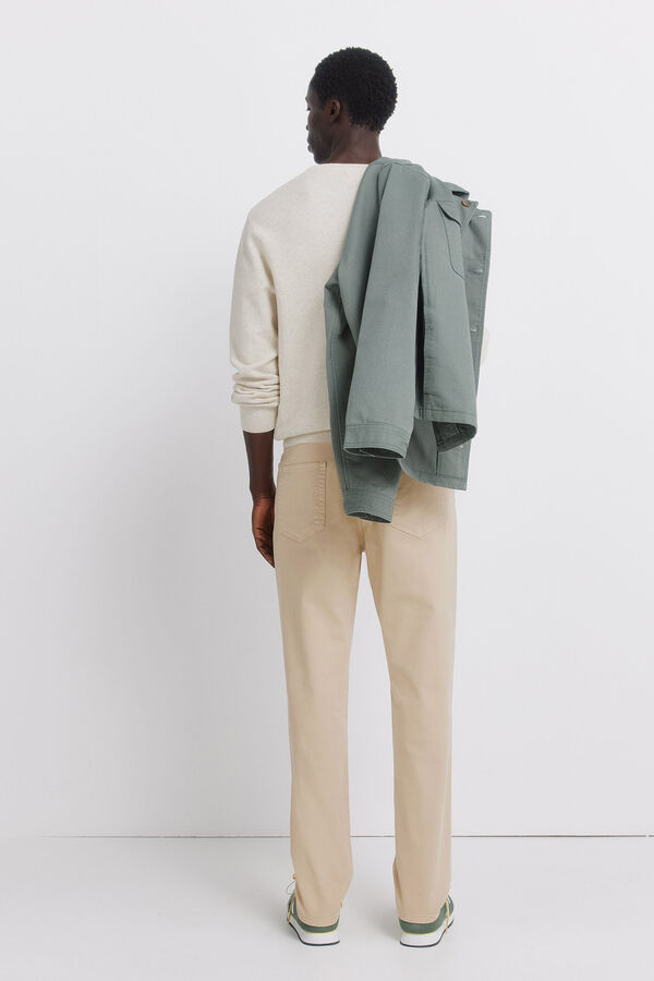 Springfield 5-pocket washed slim fit trousers brown