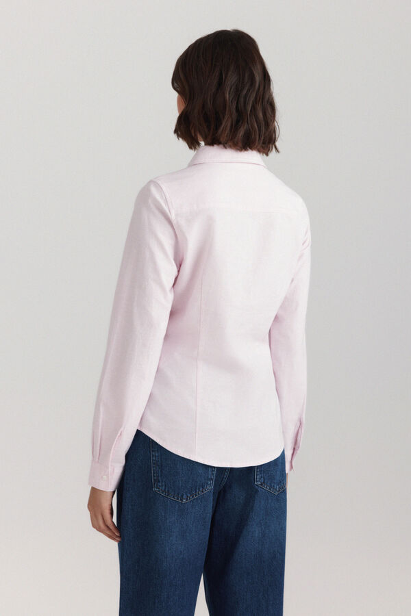 Springfield Semi-open oxford shirt pink