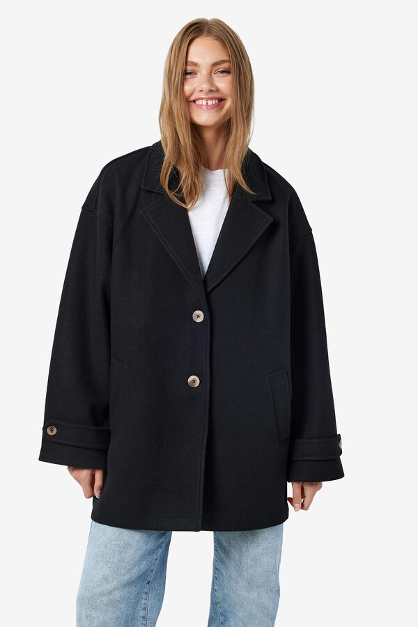 Noisy May Short coat with lapels black