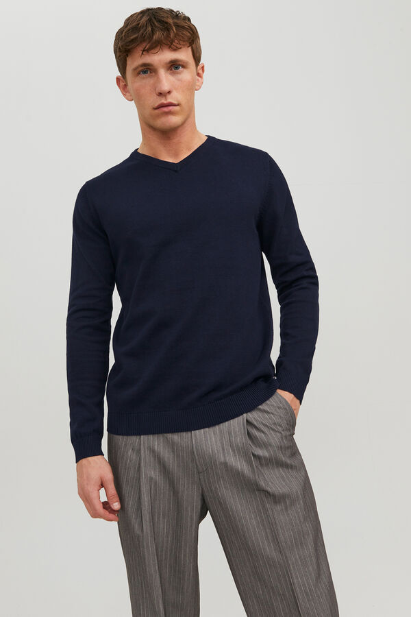 Jack & Jones V-neck jumper blue