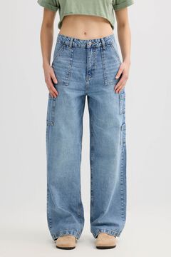 Inside Jeans wide leg com bolsos