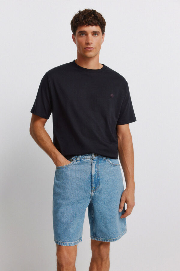 Springfield Bermudas jeans straight fit azul