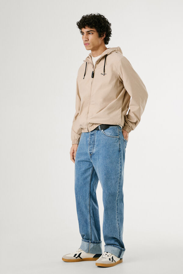 Pepe Jeans Windbreaker with logo on the chest. brown