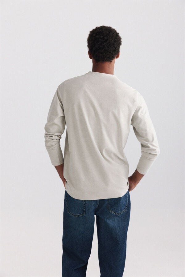 Springfield Piqu&eacute; oxford long sleeve T-shirt nude