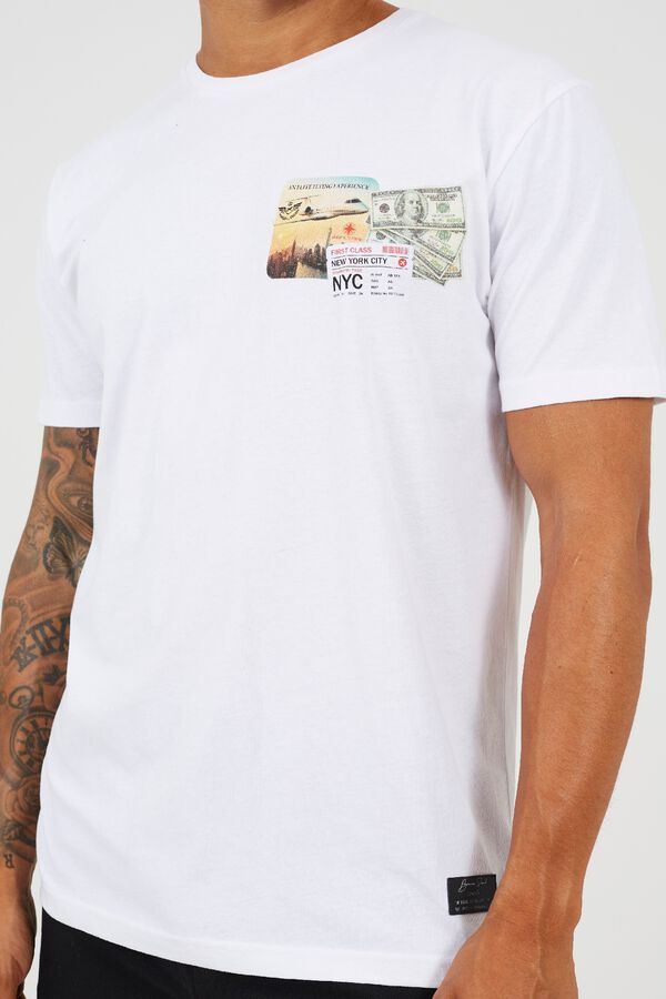 Brave Soul Printed short sleeve T-shirt white