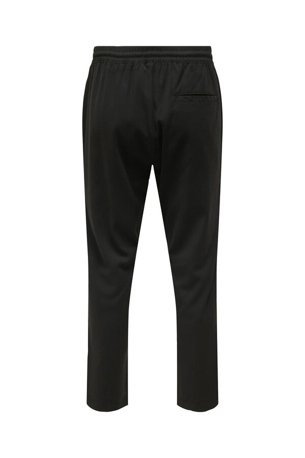 Springfield Fluid trousers with tapered hems crna