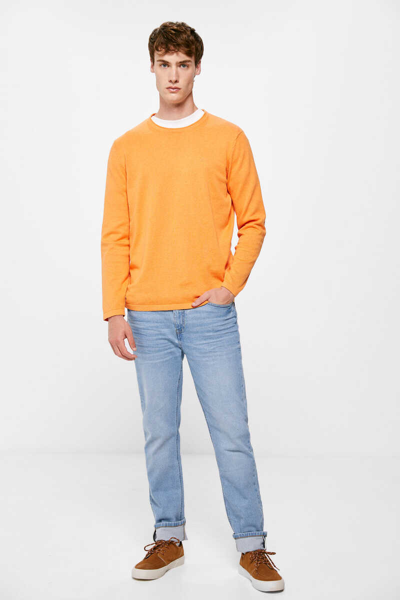 Springfield Essential jumper with elbow patches orange