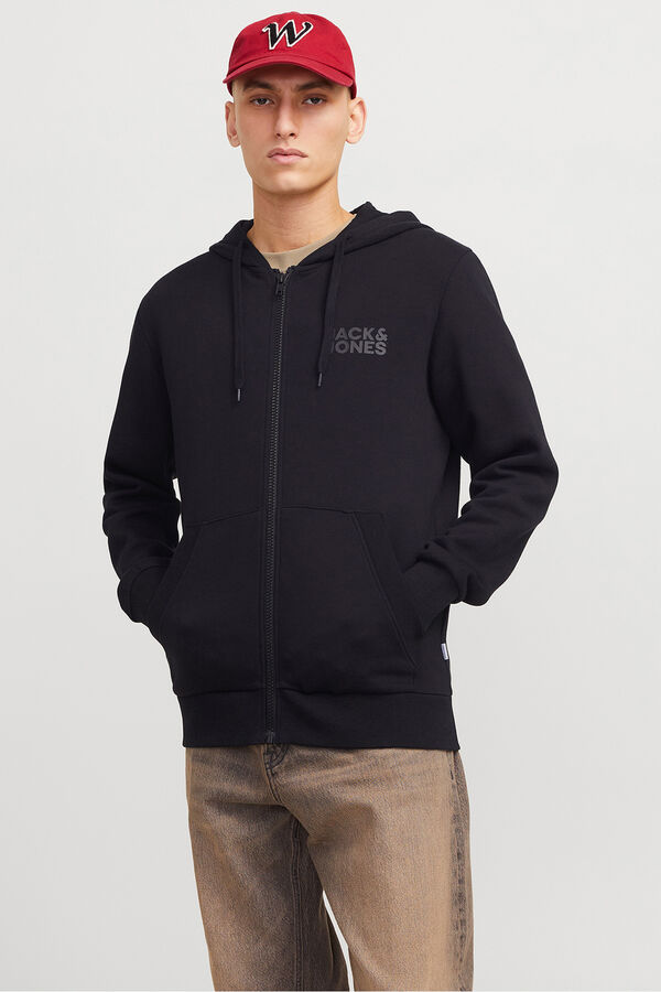 Jack & Jones Sudadera b&aacute;sica cremallera negro