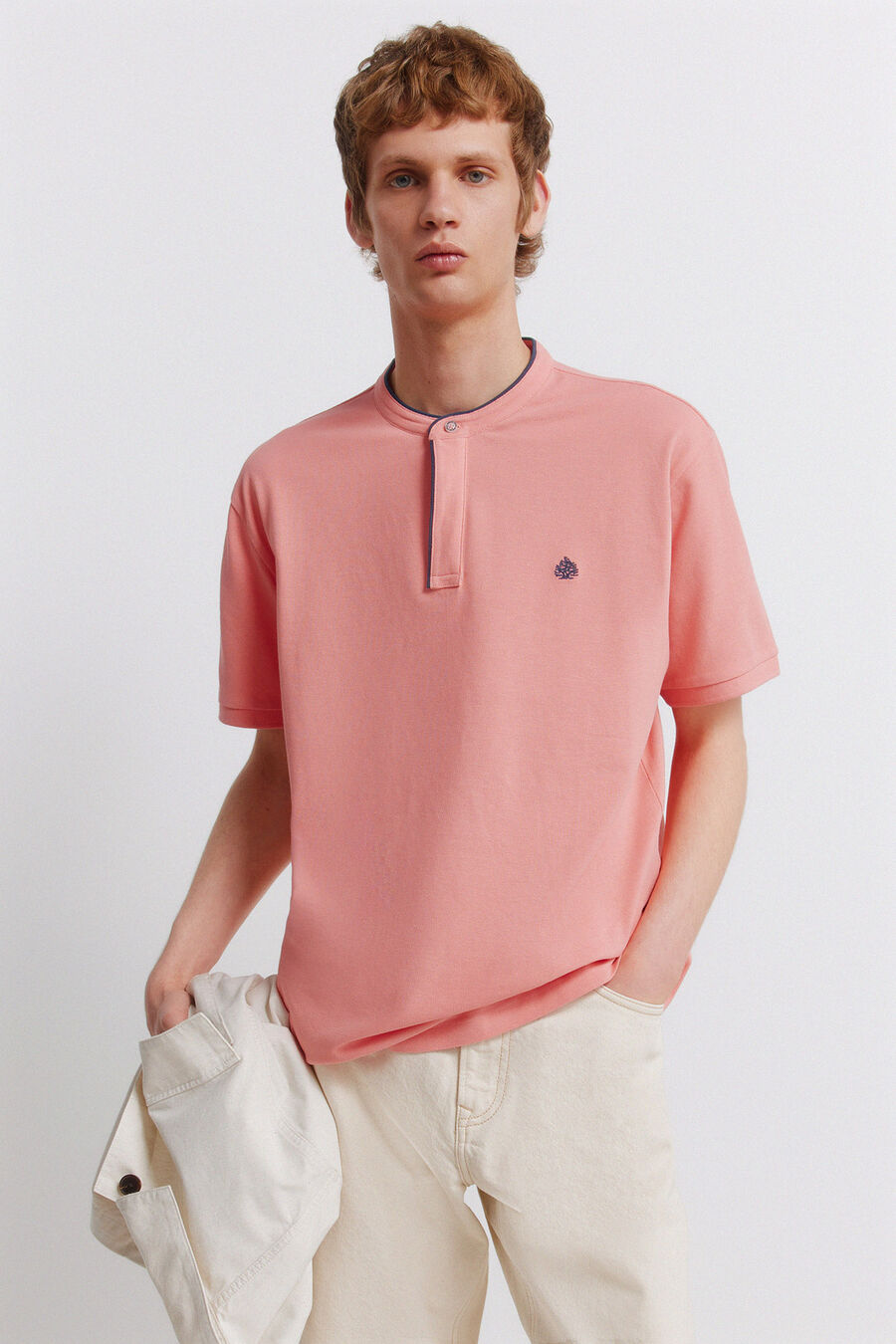 Polo piqué mao contraste slim fit