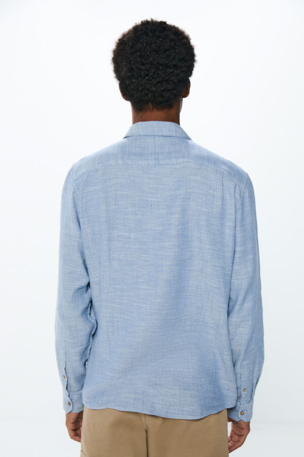 Springfield Rustic fabric shirt indigo blue