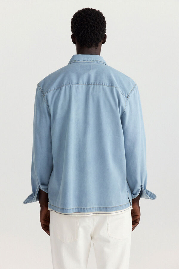 Springfield Surchemise en jean coupe overshirt bleu