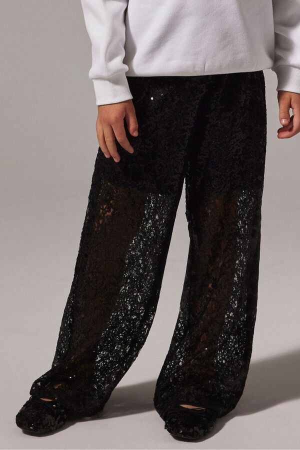 Name It Girl's sequin culottes black