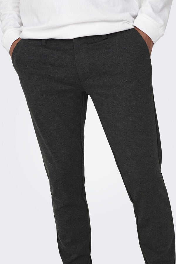 Springfield Pantalón chino tejido comfy gris medio