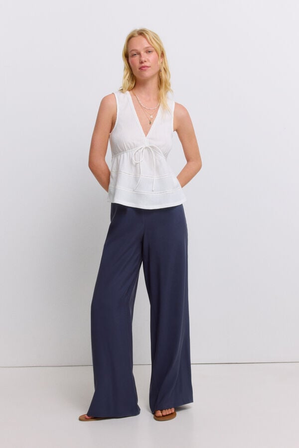 Springfield Crochet lace top printed